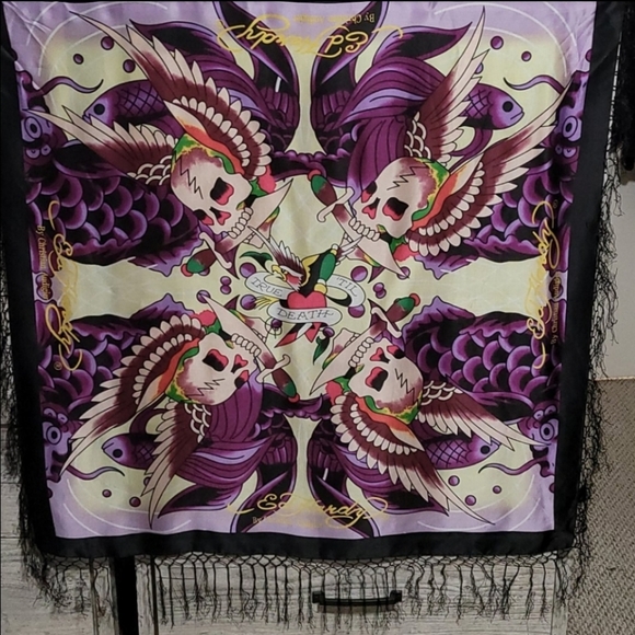 NEW Ed Hardy Silk Scarf